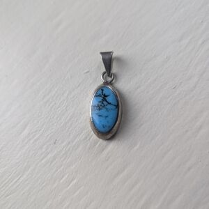 Vintage Sterling Silver Turquoise Pendant